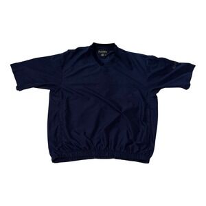 FootJoy Men's M Navy Short Sleeve Golf Windshirt V-Neck Pullover Jacket